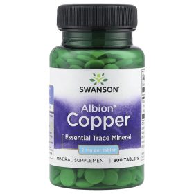 Swanson Albion Copper (Réz-biszglicinát) 2mg 300 tabletta