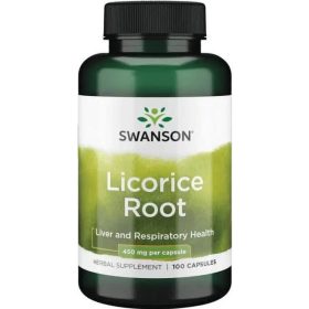 Swanson Licorice Root 450mg 100 kapszula (Édesgyökér)