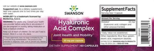 Swanson Hyaluronic Acid Complex 33mg 60 kapszula (Kollagénnel kevert)