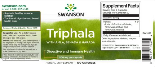 Swanson Triphala 500mg 100 kapszula