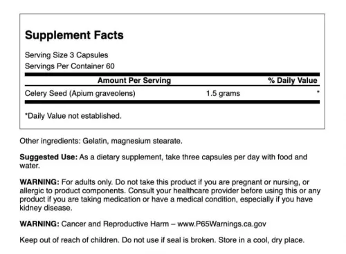Swanson Celery Seed (Zellermag) 500mg 180 kapszula