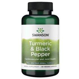   Swanson Turmeric&Black Pepper (Kurkuma+ feketebors) 90 növényi kapszula