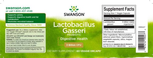 Swanson Lactobacillus Gasseri 3 milliárd CFU 60 növényi kapszula