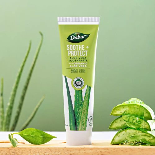Dabur Soothe + Protect Aloe Vera fogkrém 100ml fluormentes, organikus