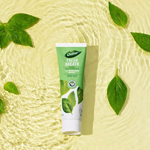 Dabur Fresh Breath Basil fogkrém 100ml fluormentes, organikus