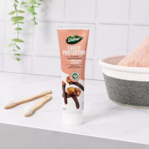 Dabur Cavity Protection Clove szegfűszeg fogkrém 100ml fluormentes, organikus