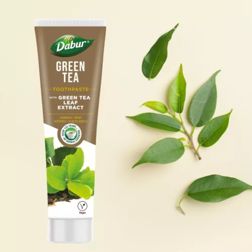 Dabur Green Tea fogkrém 100ml zöldtea levél kivonattal, fluormentes, organikus