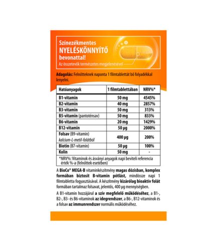 BioCo Mega-B B-vitamin komplex 60db filmtabletta
