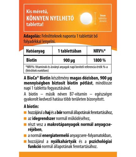 BioCo Biotin 900µg MEGAPACK 90db tabletta