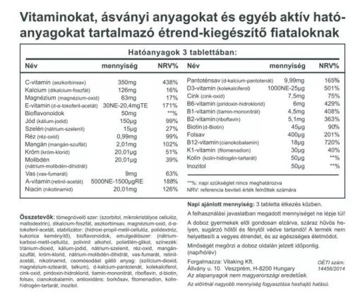 Vitaking Mega vitamin tiniknek (90) tabletta