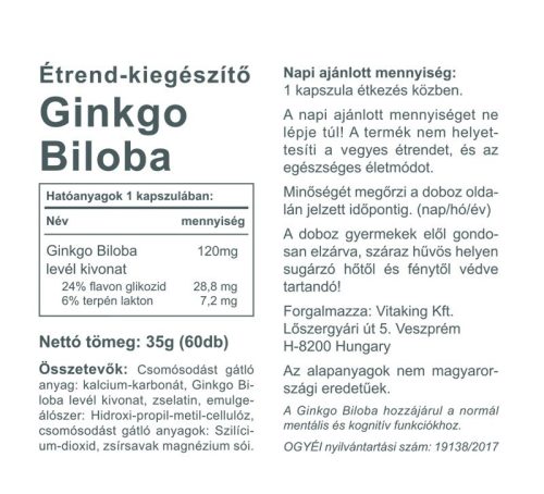 Vitaking Ginkgo Forte 120mg (60) kapszula