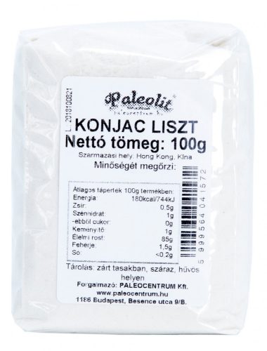 Paleolit Konjac liszt 100g 120-200 mesh glükomannán tartalom min 90%