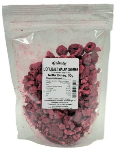 Paleolit Liofilizált málna szemek 50g Raspberries