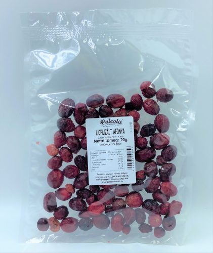 Paleolit Liofilizált vörös áfonya 20g szemek Cranberries