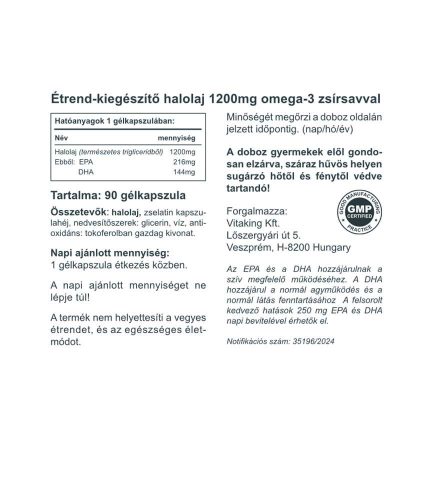 Vitaking Omega-3 1200mg (90) lágykapszula
