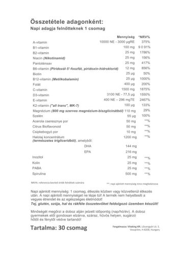Vitaking 365 Paleo Multivitamin csomag 30 napi adag