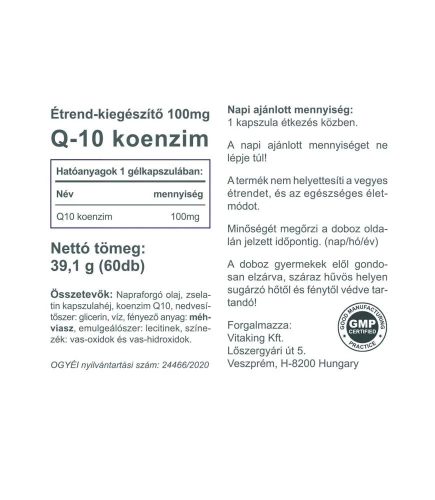 Vitaking Q-10 Coenzym 100mg (60) lágykapszula