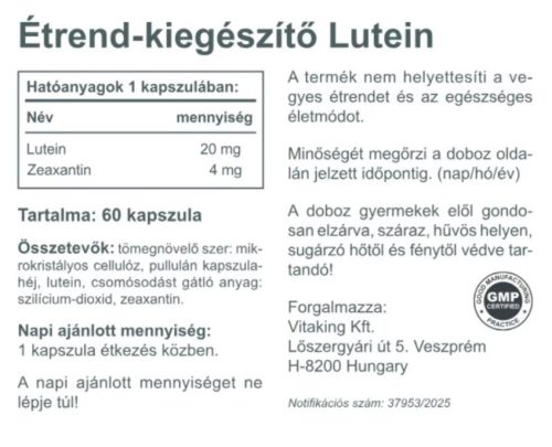 Vitaking Lutein 20mg (60) lágykapszula