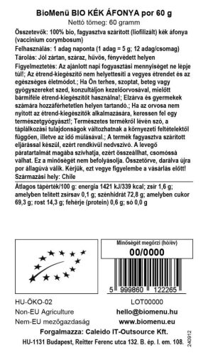 BioMenü BIO Kék áfonya por 60g
