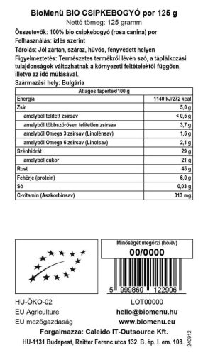 BioMenü BIO Csipkebogyó por 125g