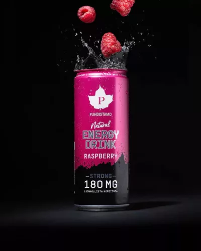 Puhdistamo Natural energy 330ml málna ízű természetes energiaital DRS