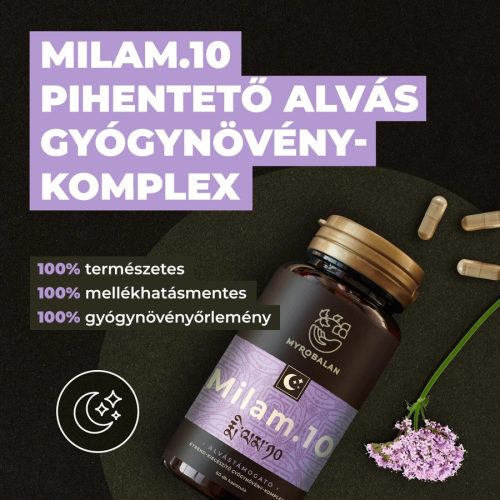 Myrobalan Milam.10 pihentető alvás 60db gyógynövény komplex kapszula