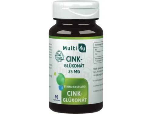 Multi 4u Cink-glükonát 25mg vegán tabletta 90db