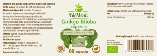 BioMenü BIO Ginkgo Biloba kapszula 60db