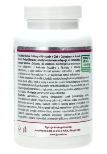 JutaVit C-Vitamin 1500mg + csipkebogyó + Acerola + D3 + Cink 100db filmtabletta