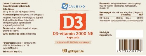 Caleido D3-vitamin 2000 NE gélkapszula 90db