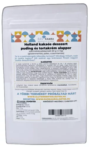 Éléskamra Holland kakaós puding & torta krém alappor CH csökkentett 60g (Paleo)