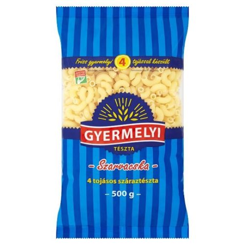 Gyermelyi 4 tojásos száraztészta 500 g Szarvacska