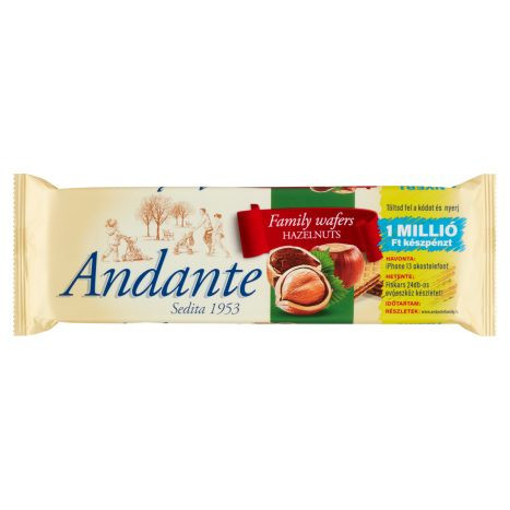 Andante ostya 130 g mogyorós krémmel töltve