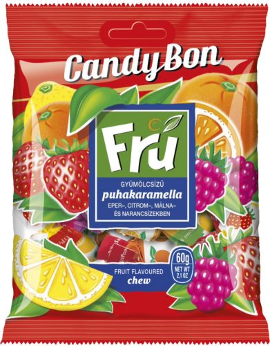 Fru gyümölcskaramella eper,málna,citrom,narancs, 60 G