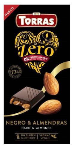 Torras Zero Mandulás étcsokoládé 150g