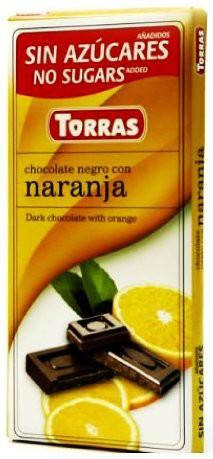 Torras Narancsos étcsokoládé maltitollal 75g