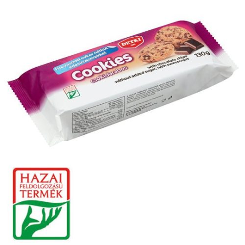 Detki Cookies omlós keksz csokoládé darabokkal és édesítőszerekkel, cukor hozzáadása nélkül 130 g