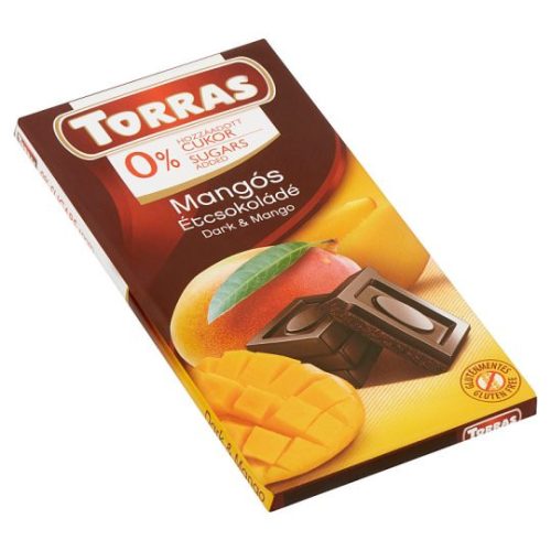 Torras mangós étcsokoládé hozzáadott cukor nélkül, édesítőszerrel 75 g