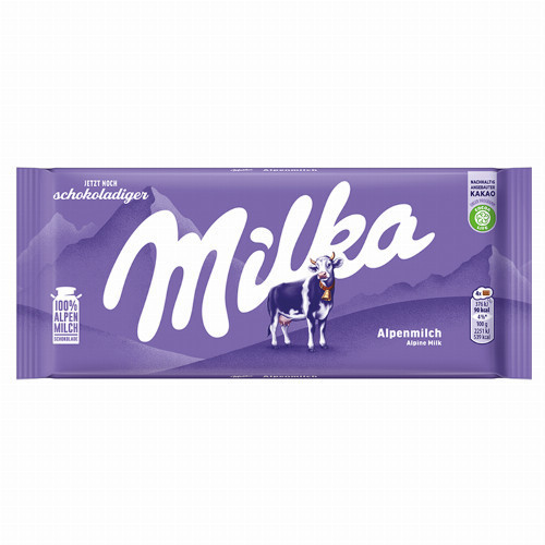 Milka alpesi tej felhasználásával készült tejcsokoládé 100 g