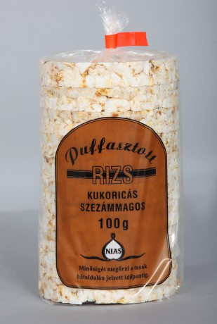 Nias puffasztott rizs kukoricás szezámmagos natúr 100 g