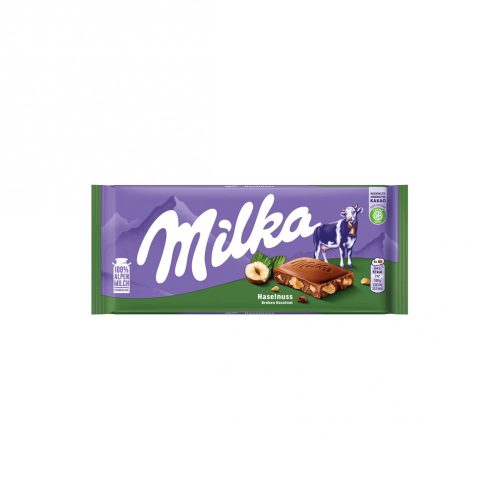 Milka alpesi tej felhasználásával készült tejcsokoládé törtmogyoróval 100 g