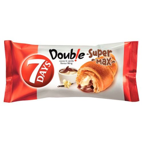 7 Days Double Super Max croissant kakaós és vanília ízű töltelékkel 110g