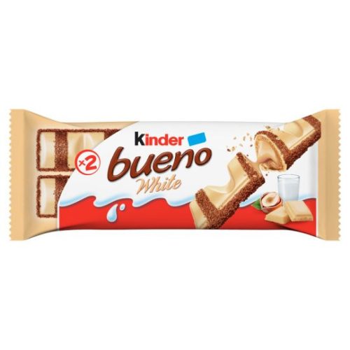 Kinder Bueno White fehércsokoládéval bevont ostya tejes-mogyorós krémmel töltve 2 db 39 g