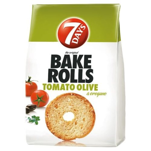 7DAYS Bake Rolls paradicsomos-olívás-oregánós ízű kétszersült 80 g