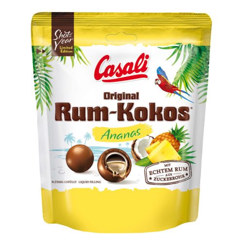 Casali rum-kokos-ananas töltött tejcsokoládé drazsé 175 g limitált