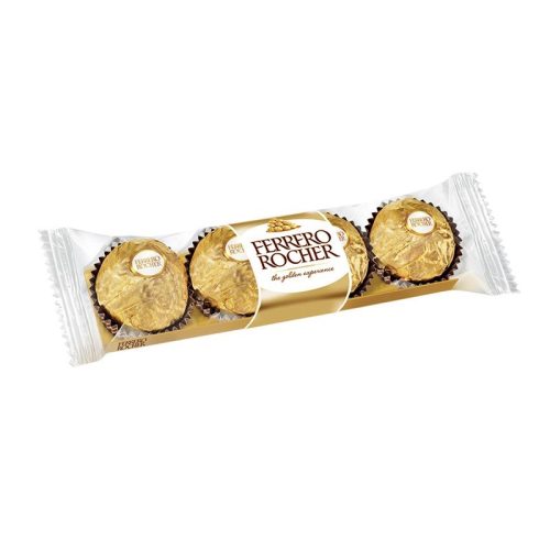 Ferrero Rocher tejcsokoládéval és mogyoródarabkákkal borított ropogós ostya lágy töltelékkel 50 g