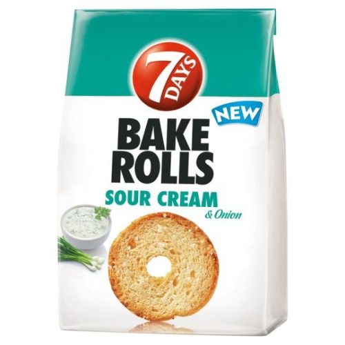 7DAYS Bake Rolls hagymás és tejföl ízű kétszersült 80 g