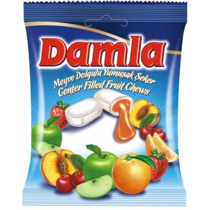 Damla gyümölcs ízű mix töltött cukorka 90 gr.