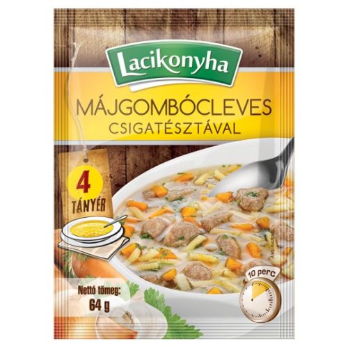 Lacikonyha májgombócleves csigatésztával 4 tányéros 64g