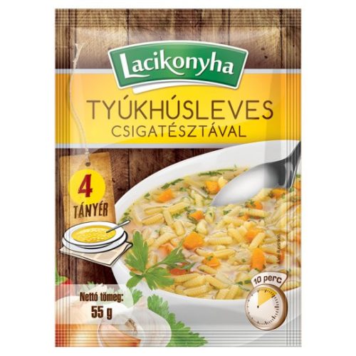 Lacikonyha tyúkhúsleves csigatésztával 4 tányéros 55 g